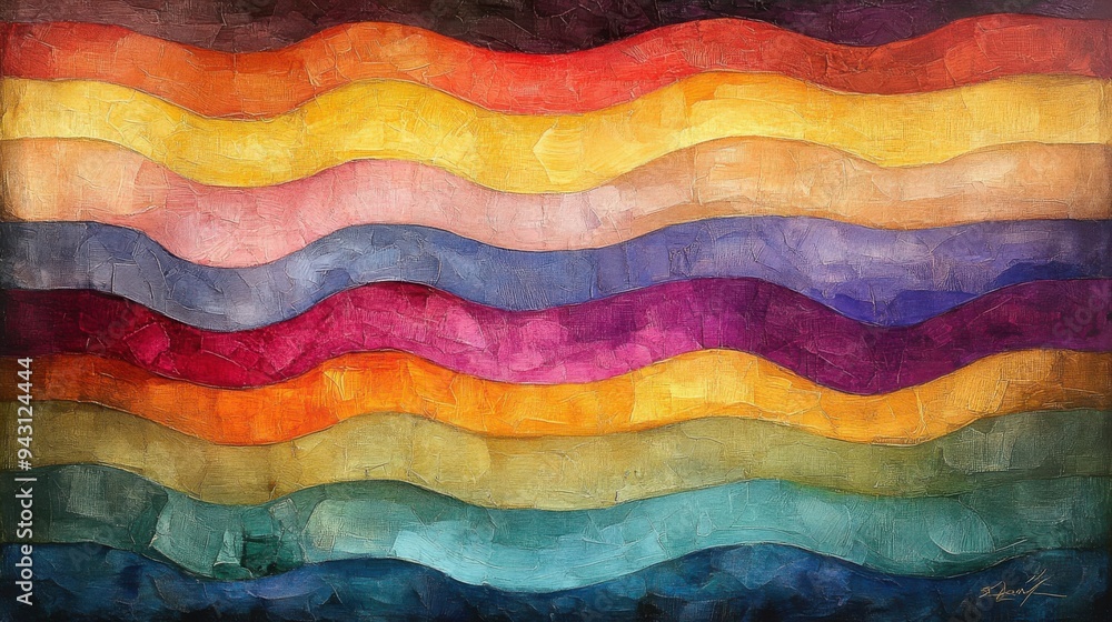 Wall mural an abstract with many wide stripes of multiple colored
