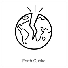 Earthquake and damage icon concept