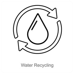 Water Recycling and recycle icon concept