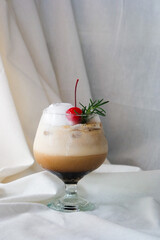 Toasted Coconut Coffee Latte with Whipped Cream