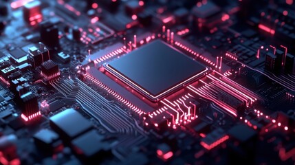 3D rendering CPU motherboard model