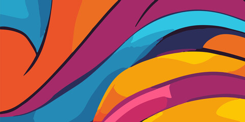 Obraz premium Colorful Cartoon Theme Abstract Background. Vibrant and Playful Colorful Abstract Cartoon-Themed Multi color Background for Creative and Joyful Artistic Expression. Colorful cartoon theme Background