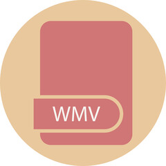 WMV File format icon circular shape