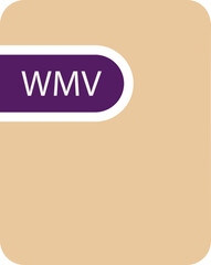 WMV File icon black fill and empty for symbol