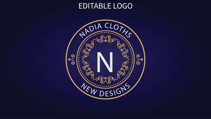 vintage logo, cloth logo, cloths logo, nadia logo, nadia cloths logo