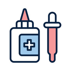 Editable icon of nasal spray, nose spray vector design