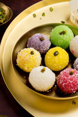 Assorted Coconut Ladoo Indian Sweets for festivities 