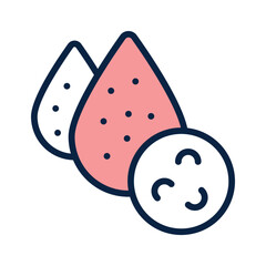 Trendy icon of a blood droplet with bacteria, symbolizing infected or contaminated blood