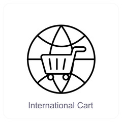 International Cart and cart icon concept