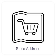 Store Address and address icon concept