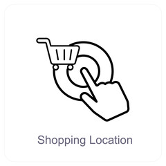 Shopping Location and online icon concept