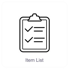 Item List and list icon cocept