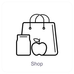 Cart Items and items icon concept