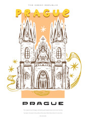 The poster is minimalistic with an interesting bright design, vector format