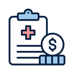 Fototapeta premium Amazing icon of medical allowance, featuring healthcare symbols and financial elements