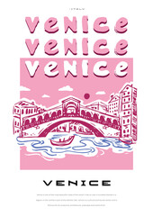 The poster is minimalistic with an interesting bright design, vector format