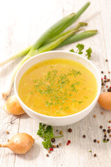 bowl of vegetable broth