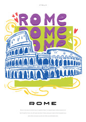 The poster is minimalistic with an interesting bright design, vector format