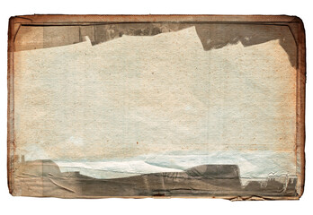 Vintage background of old ancient torn paper texture isolated