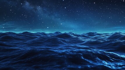 Fototapeta premium The rough seas under the night sky