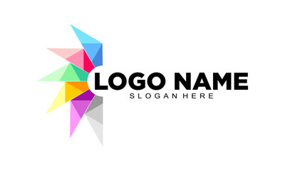 Creative geometric logo design vector