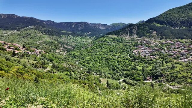 Sprring view of village of Metsovo near city of Ioannina, Epirus Region, Greece
