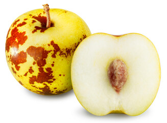 Fresh jujubes isolated on white background, Fresh Chocolate jujube on White Background With clipping path.