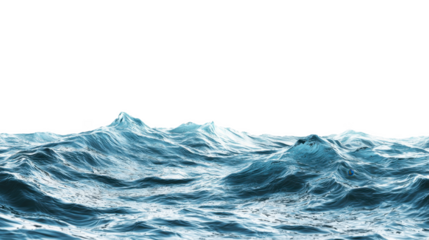 Dynamic ocean waves cut out transparent isolated on white background PNG