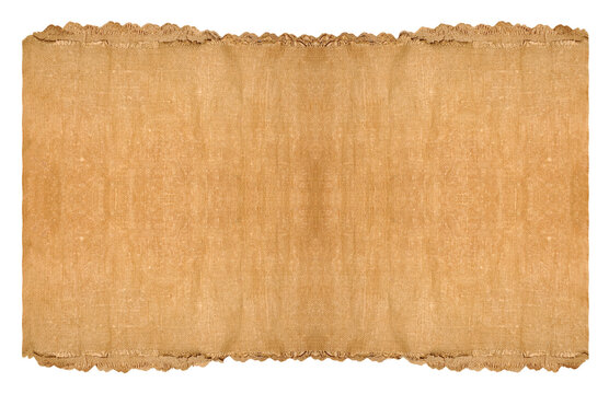 Old hemp fabric. Tarpaulin &ndash; thick, strong, impregnated fabric made of natural fibers. On isolated transparent background.