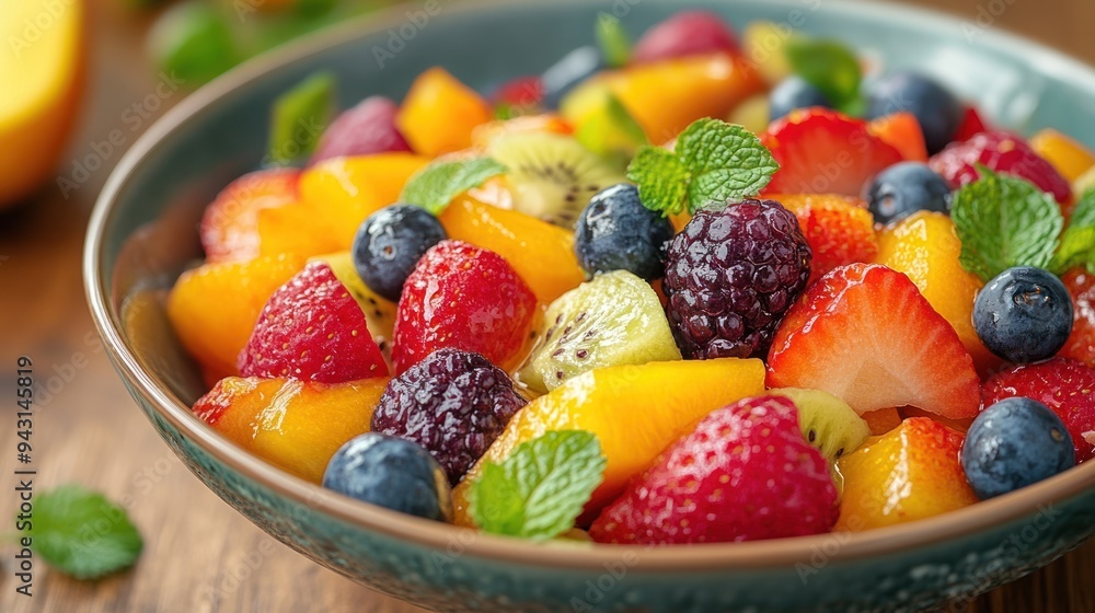 Wall mural Fresh Fruit Salad in a Bowl