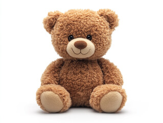 A cute, fluffy teddy bear sitting comfortably, perfect for evoking feelings of warmth and nostalgia in any setting.