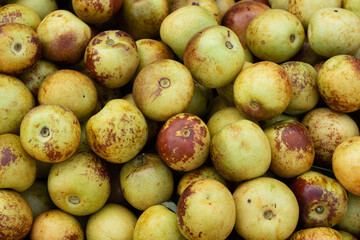 Fresh ripe jujubes fruit background.