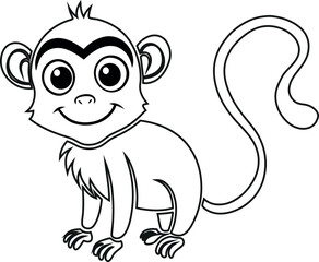Happy monkey character in sunglasses showing V-sign