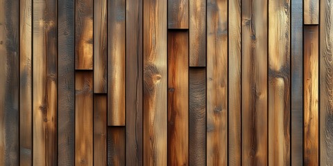 Wooden Panels Texture in Varied Warm Tones with Rustic Wooden Planks in a Vertical Pattern