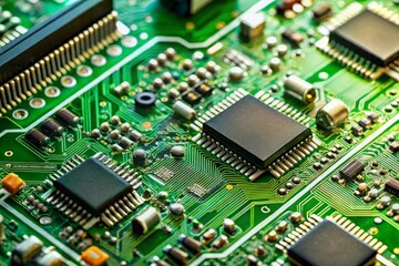 Ancient green terrain of circuitry, intricate networks weaving together seamlessly, a testament to human ingenuity in harnessing electricity.