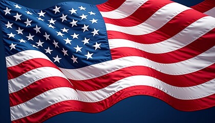 Fototapeta premium Bold patriotic background with a large, centered American flag, ideal for banners or event promotions.