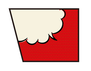 吹き出し　モコモコ　アメコミ　コマ　ドット柄　赤