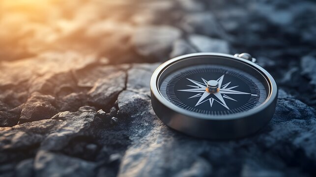 3. **Visualize the concept of business ethics through a dynamic image contrasting good and bad choices. Use symbols such as a compass or directional arrows to represent ethical decision-making,