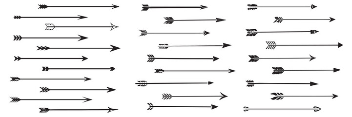 Set of arrows. Indian, medieval, warrior style.