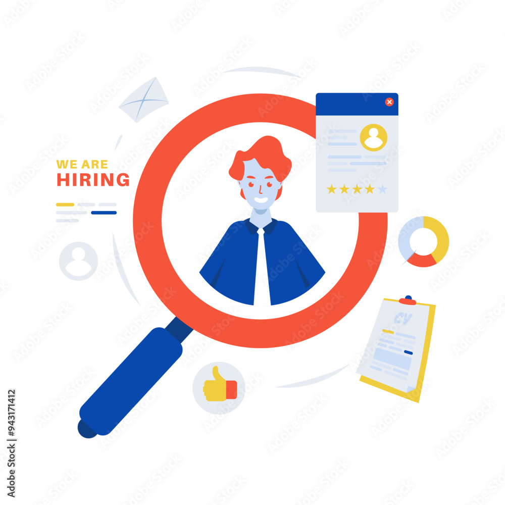 Canvas Prints flat design hiring candidate selection vector illustration