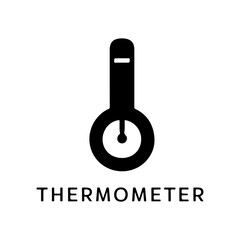 Thermometer Silhouette Vector Icon – Minimalist Medical Symbol