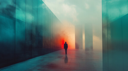 Futuristic fantasy landscape, future world, abstract designs. Progressive future. Generation AI