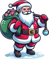 Happy Santa Claus is smiling