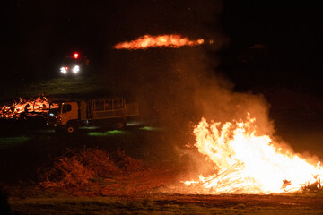 rural bush fire service brigade, Queensland Australia, hazard reduction burn, bushfire prevention...