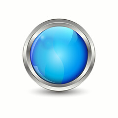 Round 3D button in silver frame