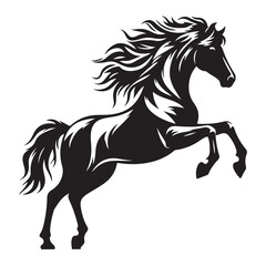 A horse silhouette vector style, white background illustration