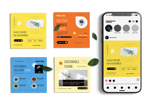 Elegant Business Social Media Posts Layout