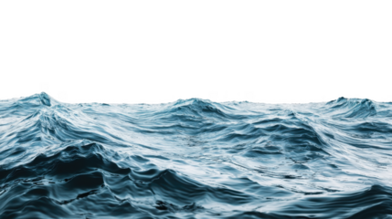 Dynamic ocean waves cut out transparent isolated on white background PNG
