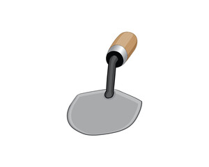 vector design of a tool commonly used by builders which resembles a small shovel called a brick towel to level a surface