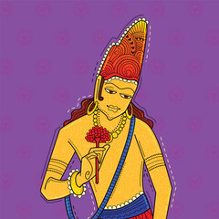 illustration of desi (indian) art style padmpani ajanta cave painting.
